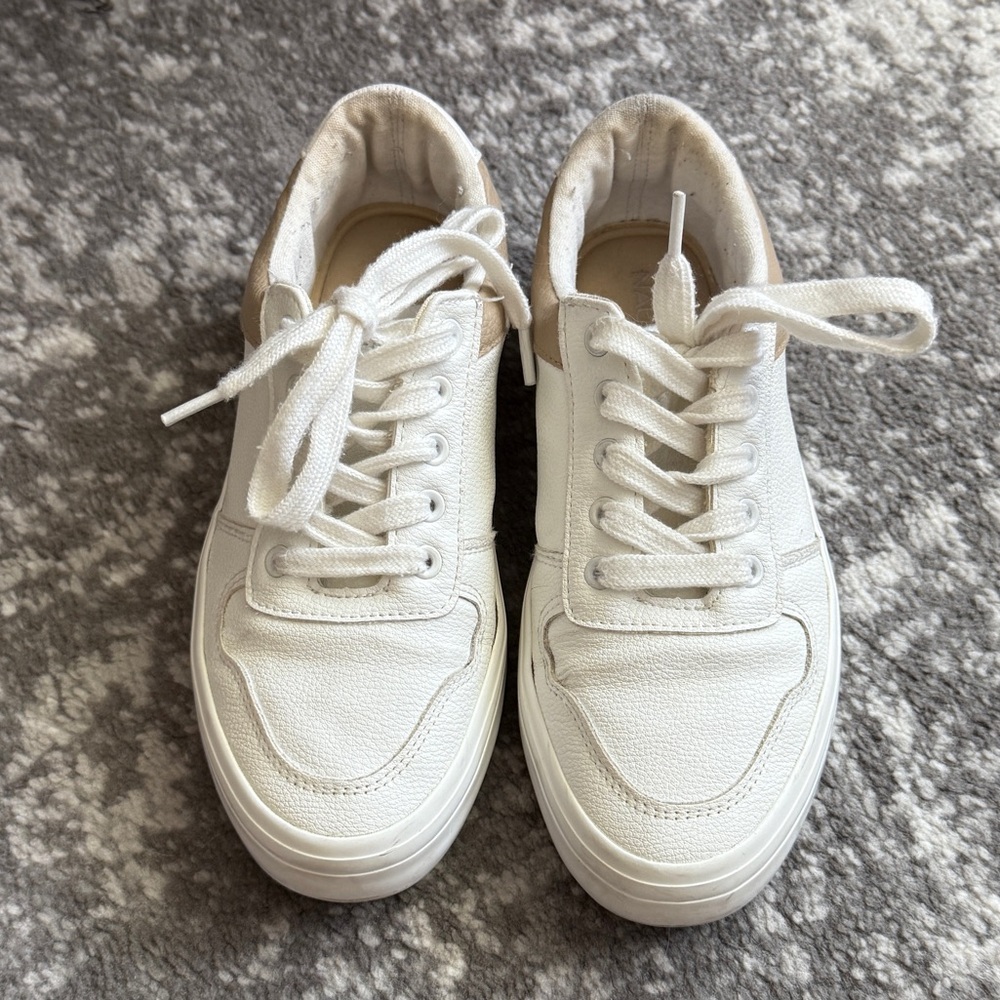 Nautica Women's Grelle White Sneaker Size 7 Shoes Lace Up Flats Taupe - Picture 7 of 11